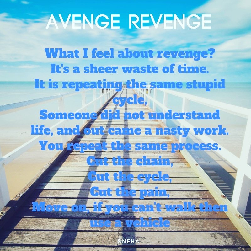 Revenge avenge revenge or leave it? 