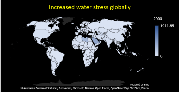 Global water stress level